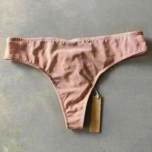 Skims NWT Women's Rose Clay Low Rise Mesh Built Up Thong Size XS